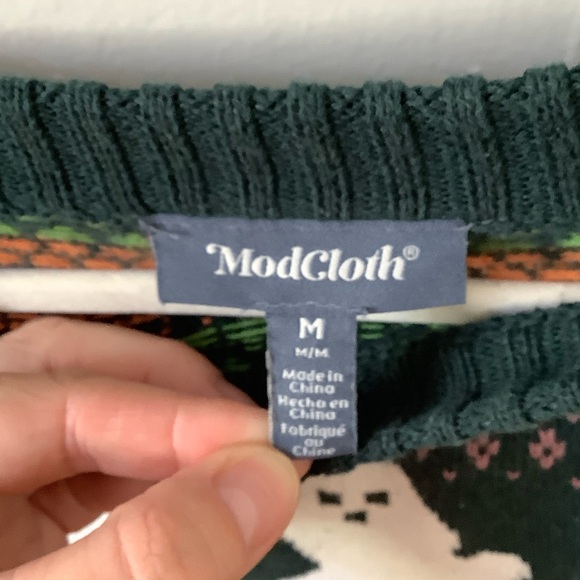 ModCloth Halloween Ghost Fairisle sweater - Picture 2 of 3